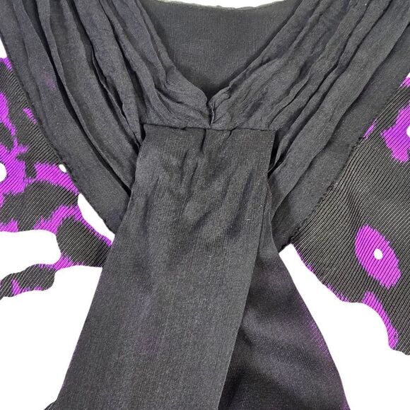 Kensie Purple and Black Abstract Tank Top with Silky Sheen - Picture 5 of 7